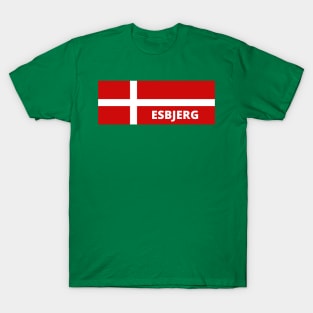 Esbjerg Denmark in Danish Flag T-Shirt